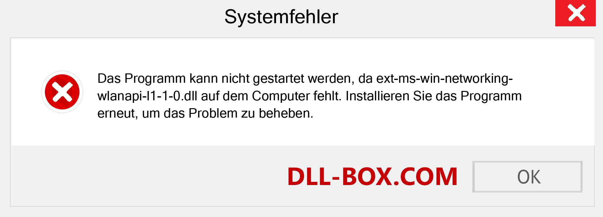 ext-ms-win-networking-wlanapi-l1-1-0.dll-Datei fehlt?. Download für Windows 7, 8, 10 - Fix ext-ms-win-networking-wlanapi-l1-1-0 dll Missing Error unter Windows, Fotos, Bildern